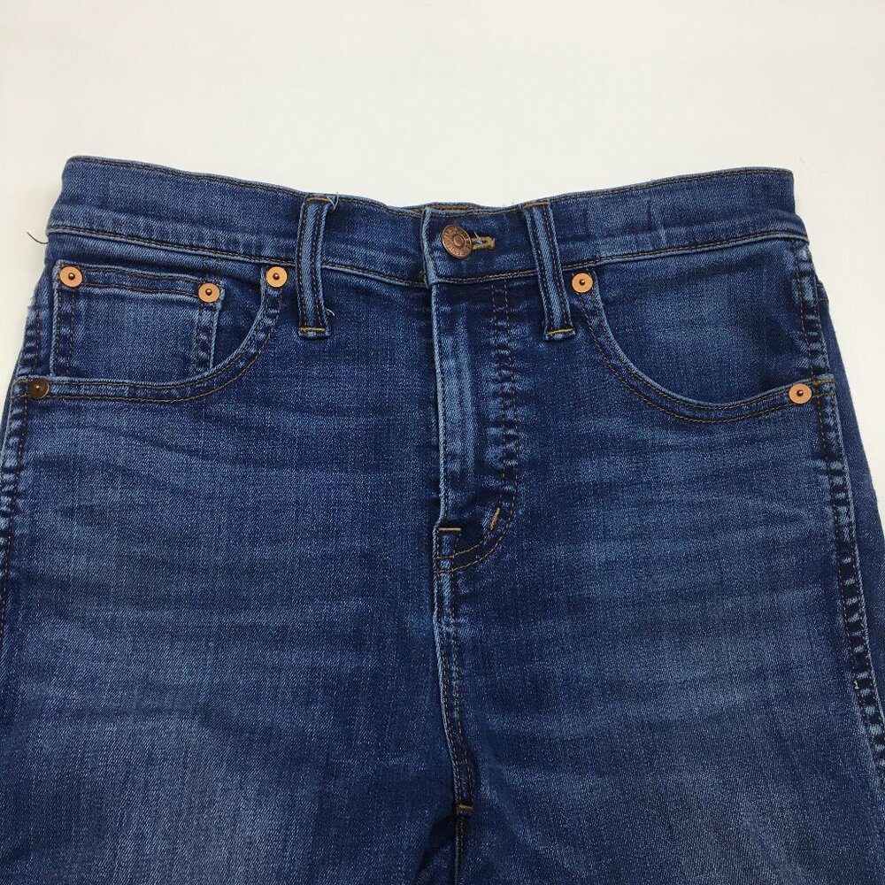 MADEWELL Med Wash 10" High Rise 5 Pocket Logo Hardware Skinny Jeans - Picture 5 of 12
